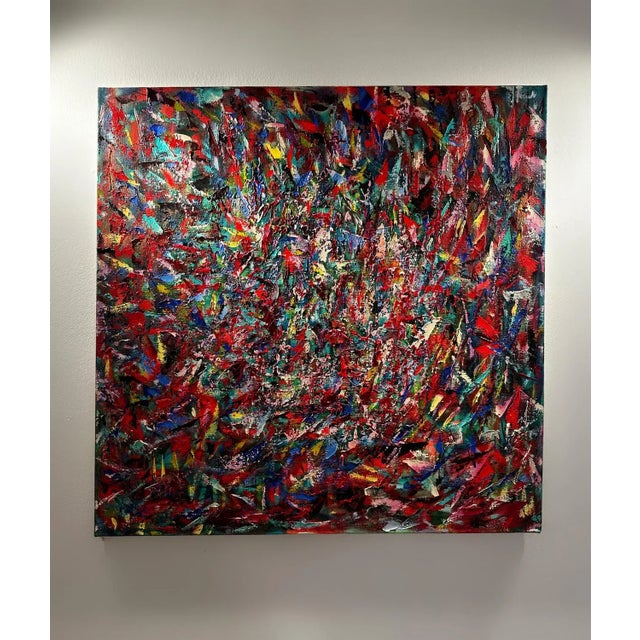 Jon Atac, Expressions, 1990, Large Oil on Canvas For Sale - Image 8 of 14