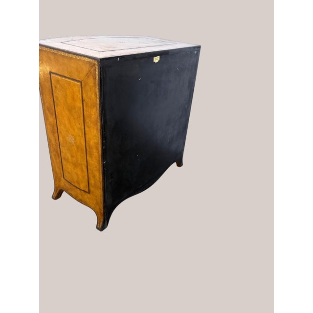 Animal Skin Leather Wrapped Bow Front Chest of Drawers For Sale - Image 7 of 7