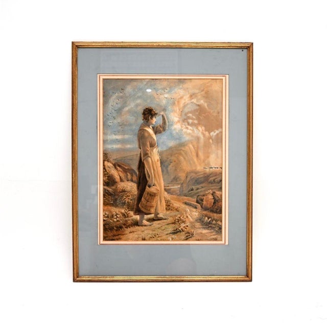 Figurative Composition, 19th Century, Watercolor, Framed For Sale - Image 9 of 9