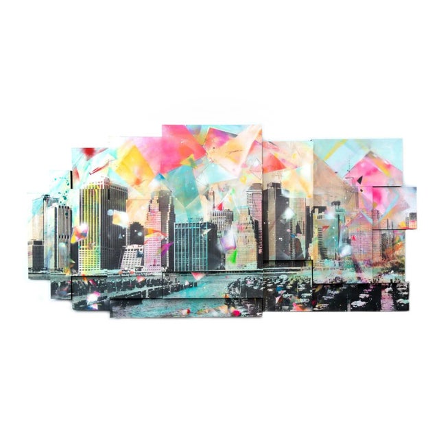 Junto Al Muelle, Hand-Painted Photograph Installation W Resin, Urban Water Scene 2017 For Sale - Image 15 of 15