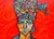 One of a kind biomorphic cubist painting by San Diego artist, Alexander Arshansky. This painting is acrylic on canvas. A...