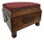 Square Victorian Burgundy Upholstered Footstool For Sale