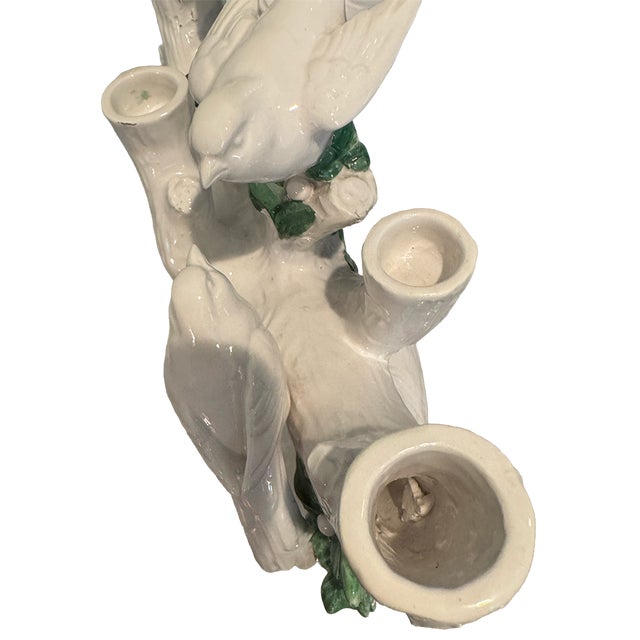 Ugo Zaccagnini Italian Bird & Branch Ceramic Candelabra, Circa 1930s–40s For Sale - Image 11 of 17