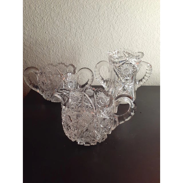 1920s American Brilliant Cut Glass Tea Set- 3 Pieces For Sale In Dallas - Image 6 of 6