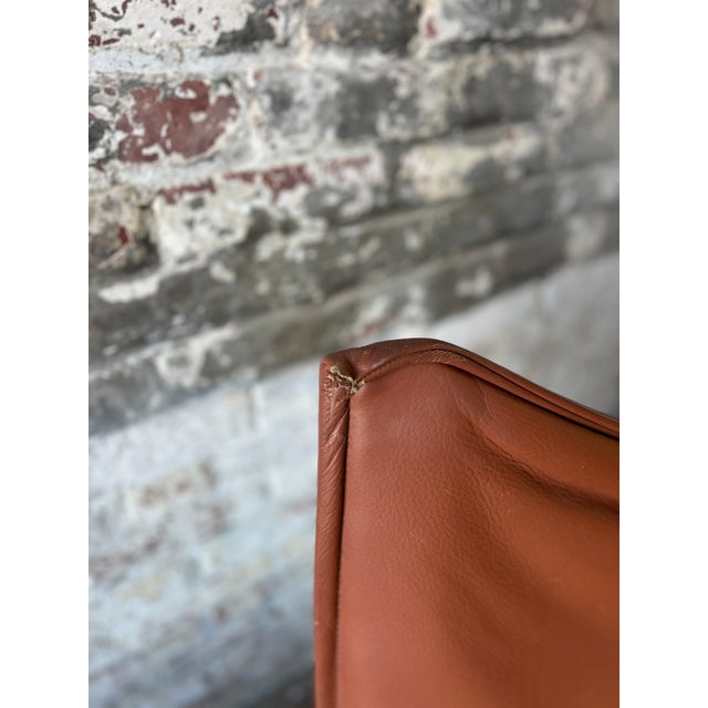 Vintage Cognac Leather Sling Lounge Chairs – Pair For Sale - Image 10 of 18