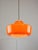 Mid-Century Modern Italian Orange Glass and Brass Pendant Lamp For Sale - Image 4 of 15