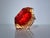 Geometrically shaped Murano glass ashtray, submerged, from the 1970s by Mandruzzato; it combines a combination of warm,...