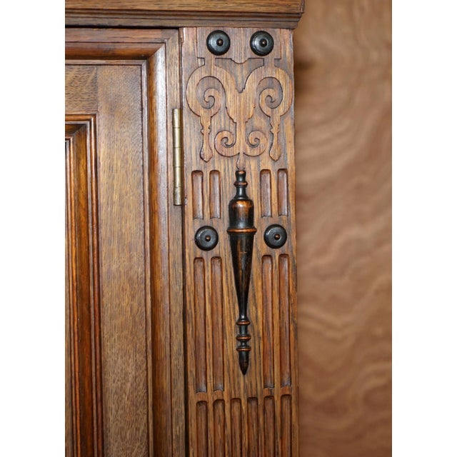 English Oak Victorian Cupboards from Gillows Lancaster, Set of 2 For Sale - Image 18 of 18
