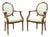 Pair of French Louis XVI Revival Fruitwood Fauteuil Arm Chairs, Circa 1910–1920 For Sale