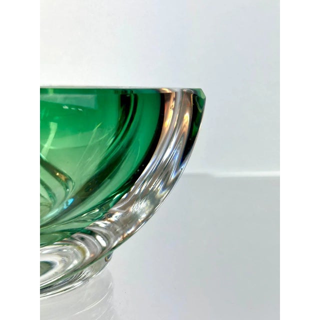 Mid-Century Modern Vintage Green Swirl Murano Ashtray by Val Saint Lambert, 1960s For Sale - Image 3 of 8