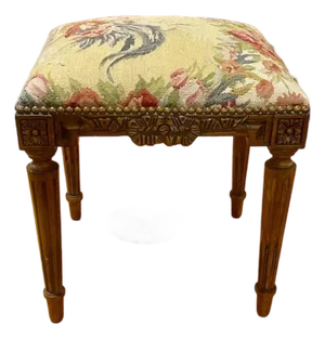 19th C. French Louis XVI Carved Oak Stool