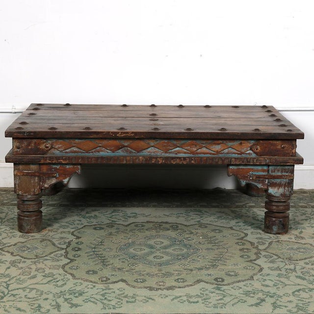 Vintage Indian Teakwood Low/Coffee Table | Chairish
