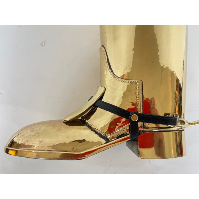 1910s English Brass Boot Umbrella Stand, 1950s For Sale - Image 5 of 17