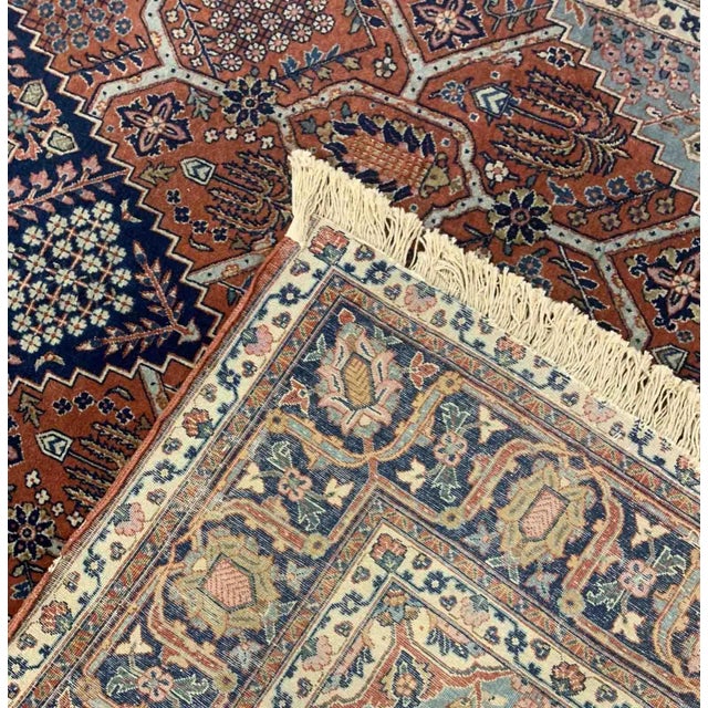 Brick Red 1920s Handmade Antique Persian Jozan Rug 4.6' X 6.11' For Sale - Image 8 of 9