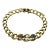 14K Gold Edwardian Graduated Curb Link Bracelet with Ruby, Diamond & Sapphire For Sale