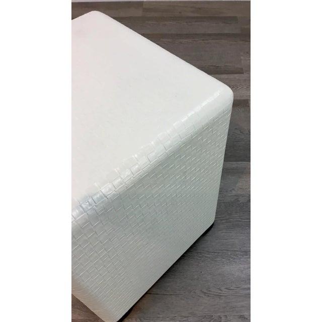 Made Goods Made Goods Modern Bailey Ivory Basket Weave StooL For Sale - Image 4 of 5