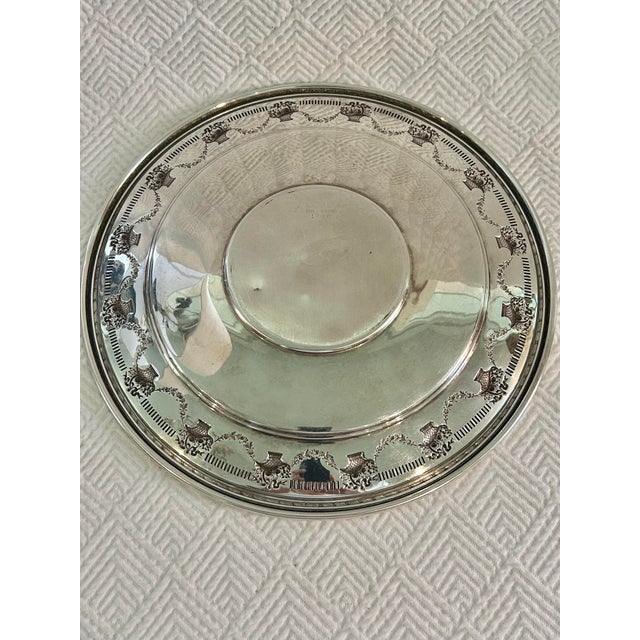 Metal 1947 Reed and Barton Silver Plate Pierced Sandwich Plate For Sale - Image 7 of 9