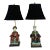 Vintage Chinese Chinoiserie Hand Painted Porcelain Emperor & Empress Table Lamps-A Pair For Sale