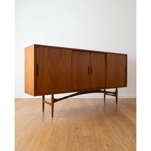 Vintage Danish Sideboard in Teak, 1950s For Sale - Image 4 of 4