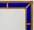Swedish Baroque Style Giltwood Framed Cushion-Cut Mirror, with cobalt blue glass panels surrounding central rectangular...