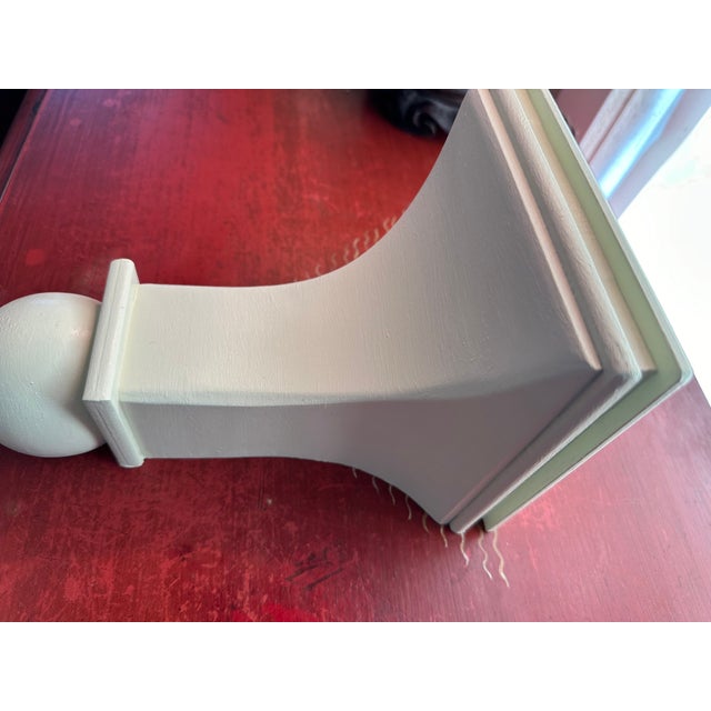 Handmade Solid Wood Corbel Shaped Wall Bracket or Shelf Palest Green For Sale - Image 4 of 7