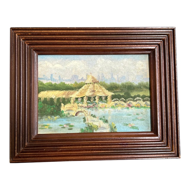 1950’s Impressionist Landscape Painting “Chinese Garden” For Sale