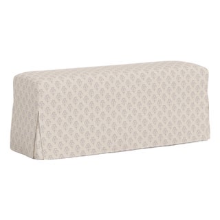 Stoffer Home x Cloth & Company Lindy Slipcover Dining Bench in Francie Floral Cream For Sale