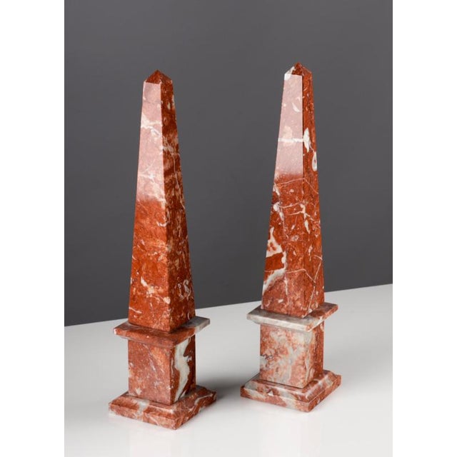 Antique Italian Obelisks, 1900s, Set of 2 For Sale - Image 3 of 5