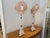 Late 20th Century Late 20th Century White Porcelain Buffet Lamps With Silk Shell Shades - a Pair For Sale - Image 5 of 6