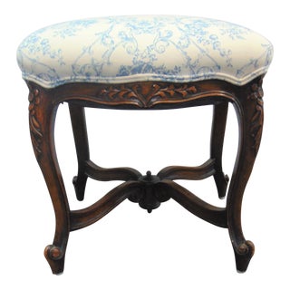 Louis XV Style Carved Walnut Footstool For Sale