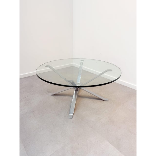 Vintage Chrome and Glass Coffee Table For Sale - Image 6 of 6