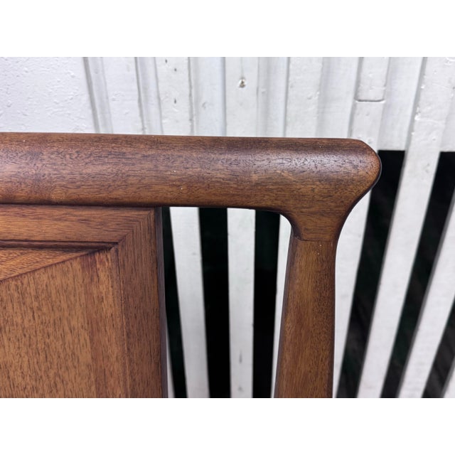 Mount Airy Furniture Company Circa 1960's Eastern King Size John Stuart for Mount Airy Janus Collection Walnut Headboard For Sale - Image 4 of 12