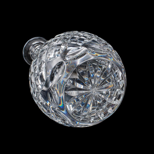 Transparent Vintage Port Decanter, Stem Glass Duo, Irish, Crystal, Sherry Bottle, Liqueur For Sale - Image 8 of 12