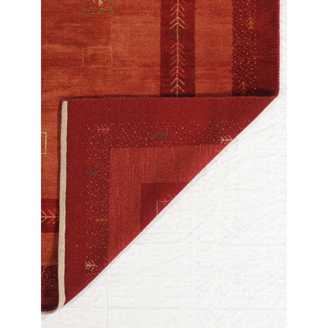 1980s Vintage Hand-Knotted Persian Gabbeh Rug 9'7" X 12'5" For Sale - Image 5 of 7