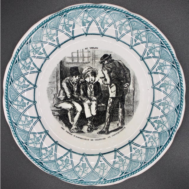 Early 20th Century French Plate “Au Violon” For Sale - Image 10 of 10