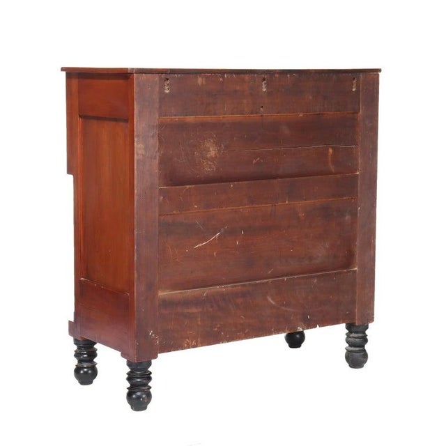 Antique American Empire Ebonized Cherry & Tiger Maple 6 Drawer Chest C1840 For Sale - Image 11 of 18