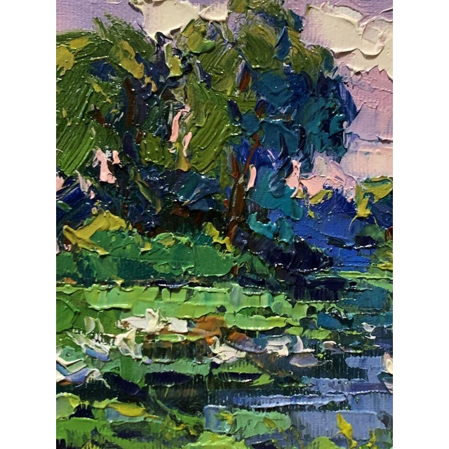 2020s Oil Painting Geese Are Swimming in the Lake Oksana Ivanyuk For Sale - Image 5 of 11