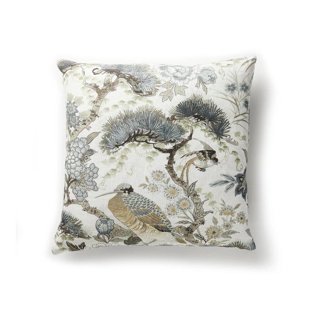 Contemporary The House of Scalamandré Shenyang Linen Print Pillow, Parchment For Sale - Image 3 of 3