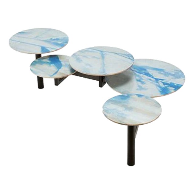 Drake Multilevel Cocktail Coffee Table With Photo Print For Sale