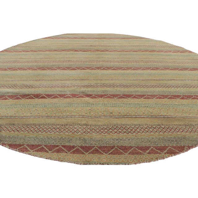 Striped Round Area Rug - 07'09 X 07'10 For Sale - Image 4 of 9