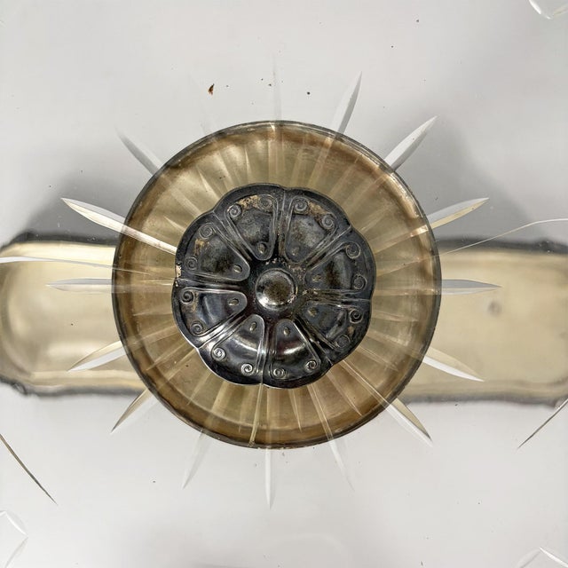 Art Nouveau Italian Silver-Plated Metal and Glass Sculptural Centrepiece, 1930s For Sale - Image 9 of 16