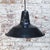 Vintage Industrial French Black Dark Blue Enamel Pendant Lamp For Sale - Image 4 of 5