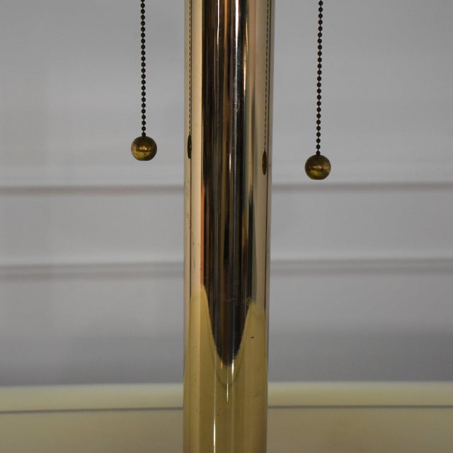 Modern 1960s Brass Deco Pagoda Table Lamps After Walter Von Nessen - a Pair For Sale - Image 3 of 7