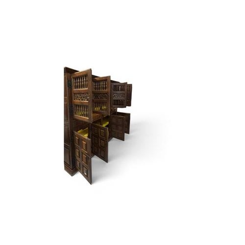 2000 - 2009 Large Castilian Wood Pantry Cabinet with Perforated Doors For Sale - Image 5 of 15