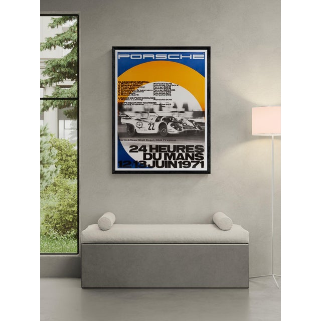 24 heures du mans 1971 – original vintage porsche poster – mid-century modern – 102.0x76.0 cm the piece this original 1971...
