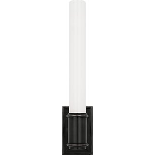 Chapman & Myers for Visual Comfort Signature Owen 14" Single Bath Light in Bronze with White Glass For Sale