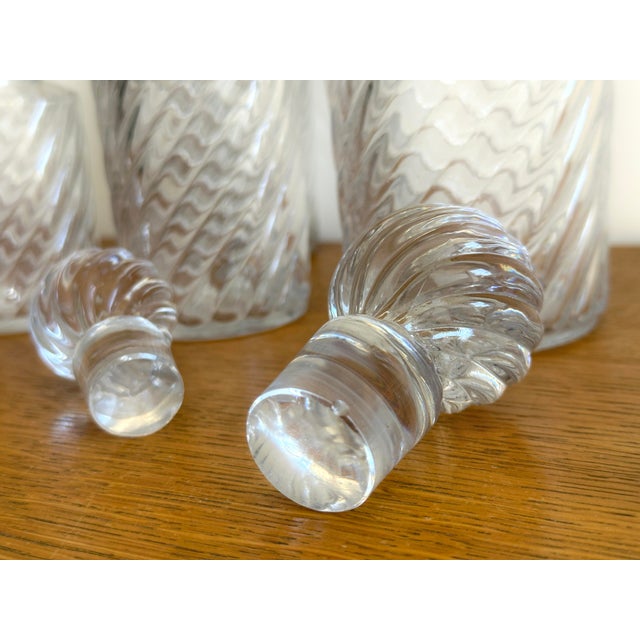 Crystal Topper Bottles with Bamboo Twist Pattern from Baccarat, France, 1910s, Set of 8 For Sale - Image 9 of 13
