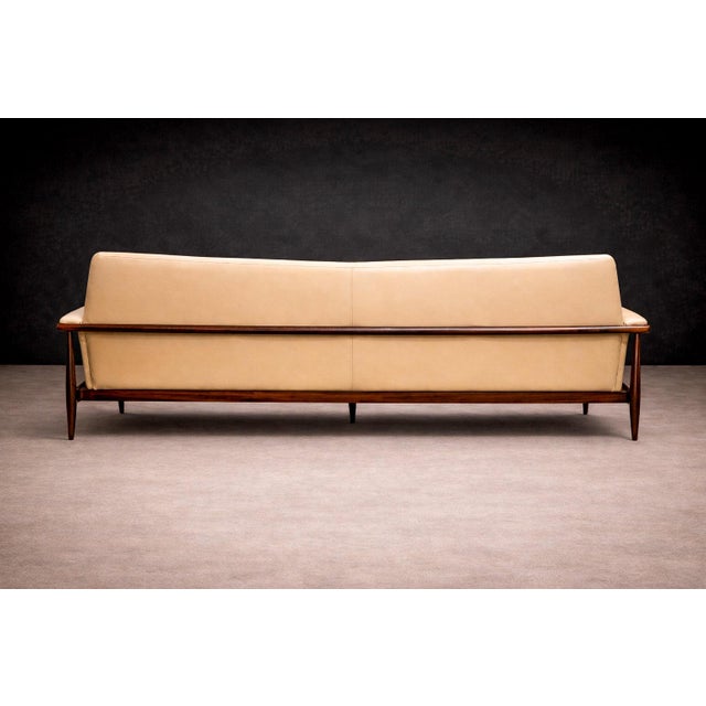 Sofa in Rosewood & Leather, Liceu De Artes E Oficios, 1960s For Sale In New York - Image 6 of 8