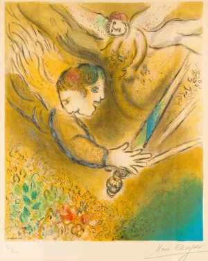 Marc Chagall, The Angel of Justice, Lithograph, 1974