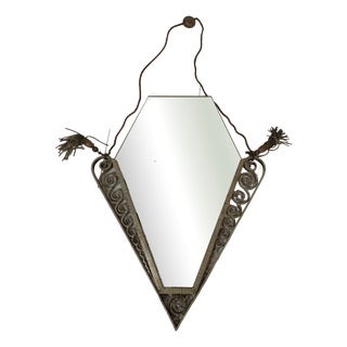 Art Deco Wrought Iron Mirror, 1920s For Sale